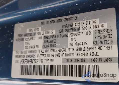 2022 Mazda Cx-5 2.5 S from USA, damaged, VIN JM3KFBAM9N0632188